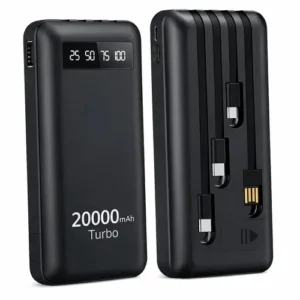 Power Bank 20000mah Carregador Portátil Turbo Rápido 22.5w Display Digital Preto - Imagem 7