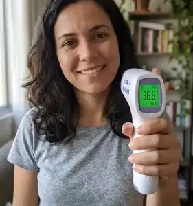 Termômetro Infravermelho Sem Contato Digital Medição Rápida Alta Precisão Display Lcd Memória Alarme Sensor Davely - Imagem 2