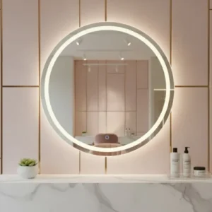 Espelho Redondo 50x50 Jateado Com 3 Cores Led Touch Camarim - Imagem 6