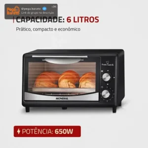 Forno Elétrico Mondial Fr-09 Pratic Cook 6l 650w Preto - Imagem 1