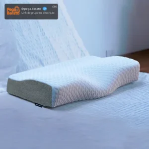 Travesseiro Cervical Nasa - Coluna Relax - Carvão Ativado Cor branco e cinza - Imagem 1