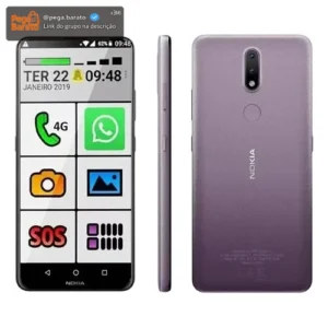 Smartphone Idoso 2.4 Nk016 Tela 6.5 64gb 3gb Ram Lilás Nokia - Imagem 1