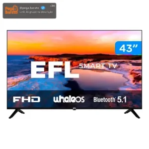 Smart TV 43" LED, Full HD, Ultrafina, Sem bordas, 3 HDMI 2 USB, Controle remoto multifuncional, Wifi, Bluetooth - EFL 43SX800FD - Imagem 1