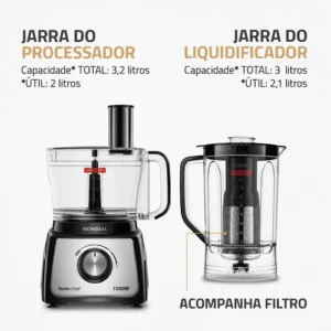 Multiprocessador Turbo Chef 9 em 1 Mondial 1000W MPN-01-BF - Imagem 5