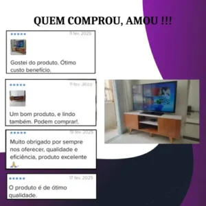 Rack Sala Estante Tv 58 Polegadas Home Bancada Helena - Imagem 7