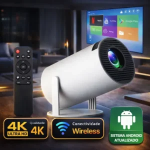 Projetor Smart Portátil Full Hd 4k Android 11 Wi-fi Bluetooth Mini Projetor Home Theater Cinema Em Casa Imagem Nítida Som Potente Compatível Com Diversos Dispositivos - Imagem 7