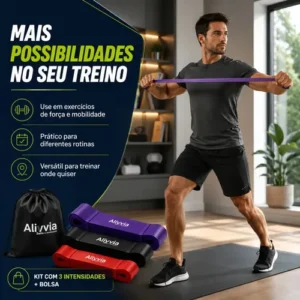 Kit Super Band 3 Intensidades Piva Store - Elástico Extensores Borracha Leve, Média E Extra Forte P/ Crossfit Pilates Faixa Fisioterapia Academia - Imagem 4