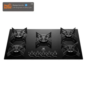Cooktop 5 Bocas a Gás Electrolux Mesa de Vidro Efficient Grade de Aço Fosco (KE5GR) Bivolt - Imagem 1