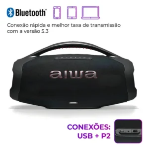 Caixa De Som Boombox Aiwa AWS-BBS-01-B 200w IP66 30hs De Bateria - Imagem 10
