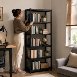 Estante Plastica Modular 5 Prateleiras Multiuso Organizadora Preta - Marianopole - Imagem 6