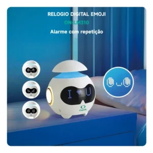 Despertador Inteligente Design Robo Bluetooth Alto-falante - Imagem 9