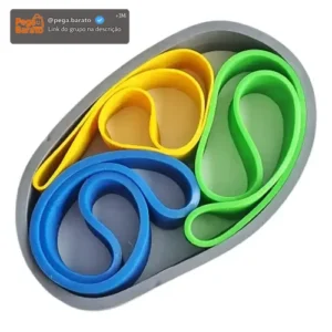 Kit 4 Rubber Band Mini Faixa Elástica Pilates Fisio Treino - Imagem 1