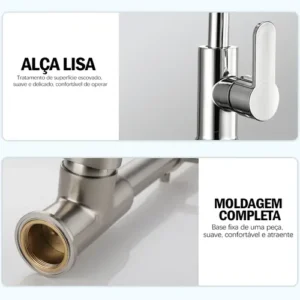 Torneira Cozinha Gourmet Bancada Flexível Monocomando Pia - Imagem 10