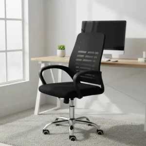 Cadeira Giratória Executiva Mesh Masterchair Preta Altura Ajustável Escritório 119kg - Imagem 3
