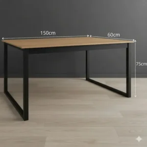 Mesa Escritório Industrial 150x60 Reforçado Ferro Homeoffice - Imagem 5