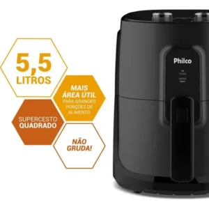 Air Fryer Philco 5,5l Cesto Quadrado 1500w Paf55a Cor Preto - Imagem 3