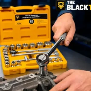Jogo Kit de Ferramentas Manuais Chave Catraca 1/2 8 a 32mm BCS022 The Black Tools Cor Amarelo - Imagem 3