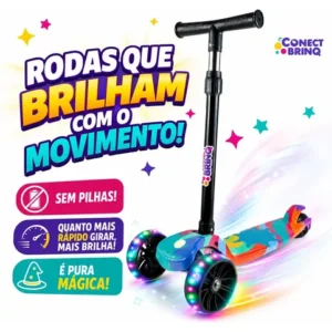Patinete Scooter Dobrável Com Led Freio Bv0011 Mega Compras Azul - Imagem 6