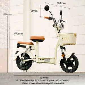 Bicicleta Elétrica Xroymexroy Y16 1200w 48v20ah 100km Branca - Imagem 11