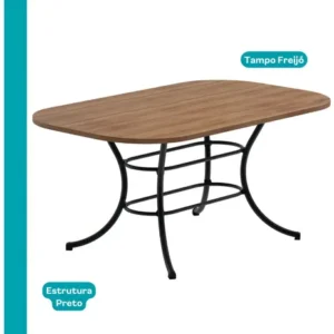 Conjunto Sala De Jantar Carraro Com Mesa E 6 Cadeiras Preto Fenix Carraro - Imagem 10