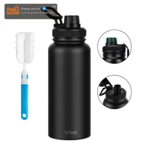 1200ml Garrafa Térmica Bebidas Quentes E Frias Cor Preto Marca Vtwk - Imagem 1