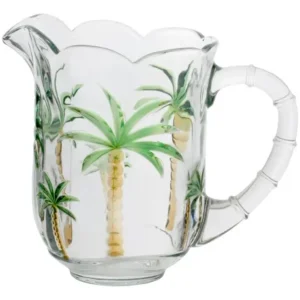 Conjunto 7 Peças Jarra de 1,3L Com 6 Taças de 240 ml Água Suco Cristal Palm Hand Painting Lyor - Imagem 8