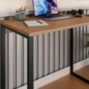 Escrivaninha Industrial Mesa Estudo Aparador Office Aço Mdf - Imagem 5