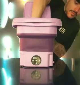 Mini Máquina De Lavar Roupa Centrífuga 11l Portátil Bivolt Roxo/verde - Imagem 2