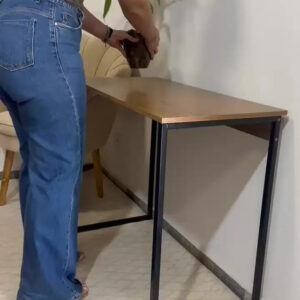 Escrivaninha Industrial Mesa Estudo Aparador Office Aço Mdf - Imagem 2