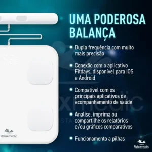 Balança De Bioimpedância Profissional 8 Sensores Digital App - Relaxmedic - Imagem 7