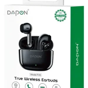 Fone De Ouvido Bluetooth TWS Dapon F25 Touch Sem Fio Com Microfone Cor Preto - Imagem 7