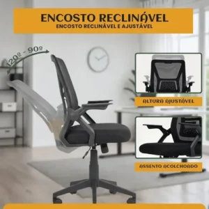 Cadeira de Escritório Presidente Ergonômica Valencia Diretor Executiva com Apoio de Braço, Suporte Lombar e Malha Respirável LuvinCo - Imagem 5