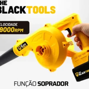 Soprador De Folhas The Black Tools Tcb21b A Bateria Aspirador Elétrico Com Saco Coletor Cor Amarelo e Preto - Imagem 5
