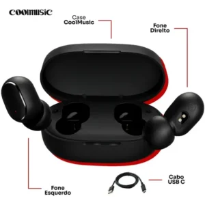 Fone De Ouvido Bluetooth 5.1 Sem Fio Tws Wireless Bateria Longa Duração E Conexão Rápida Coolmusic - Imagem 6
