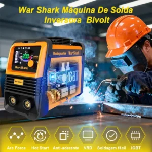 Máquina De Solda Inversora Portatil War Shark Bivolt 110v/220v Mma Tig Amarelo - Imagem 7