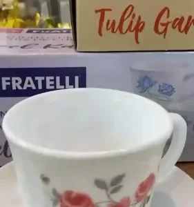 Jogo De Xicaras E Pires Vidro Café Chá 12 Peças 220ml - Imagem 3