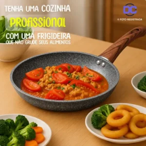 Panela Frigideira Indução E Gás Antiaderente De Cerâmica 24cm Luxo Sem Tampa Premium Care Cor Grafite Marca Dc - Imagem 4