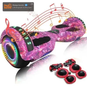 Hoverboard Skate Elétrico Roxo 6,5 Polegadas Bluetooth Cores - Imagem 1
