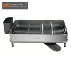 Escorredor Louça Tramontina Inox C/ Porta Talher Removível Cor Grafite - Imagem 1