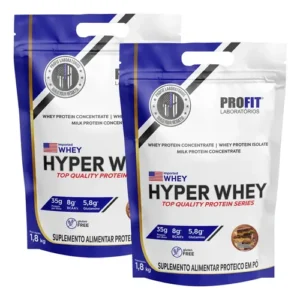 Hyper Whey Protein 1,8kg Isolado E Concentrado - Profit Labs Sabor Chocolate C/ Pasta De Amendoim - Imagem 7