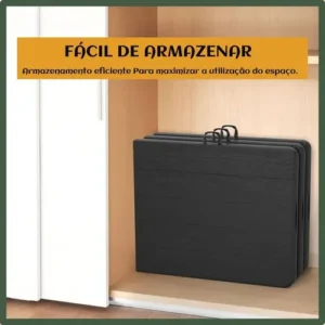 Mesa Dobrável Vira Maleta Com Alça Portátil 1.80m Para Camping Pesca Jardim Área Externa Ou Interna Salão De Festas Gourmet Cor Preto Luvinco - Imagem 5