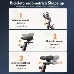 Bicicleta Bike Spinning Exercício Fitness Ergométrica Evo Cor Preto/vermelho - Imagem 5