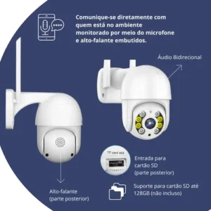 Câmera Ip A8 App Icsee Infravermelho Prova D'água Externa Wifi Hd Cor Branco - Imagem 7
