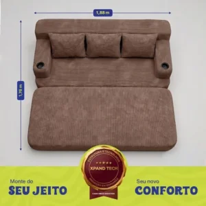 Sofá Cama Nami. 1,88m Xpand Tech Tecido Velourê Cama Inbox - Imagem 7