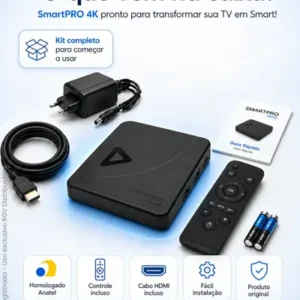 Smart Box 4K Android Tv Transforme Sua Tv Em Smart 2 Gb RAM 16 GB de Armazenamento Android Netflix Prime Video Play Store - Imagem 9