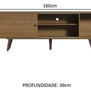 Rack Madesa Dubai Para Tv Até 65 Polegadas Com Pés Rustic - Imagem 6