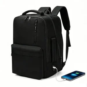 Mochila feminina, impermeável, reforçada, com capacidade expansível de 25 a 40 L, capaz de acomodar um laptop de 15,6 polegadas, com porta de carregamento SUB - Imagem 9