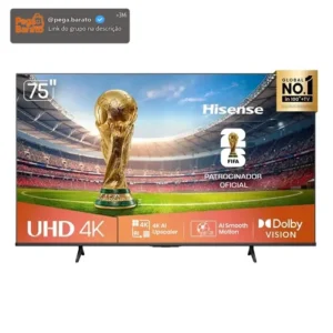 Hisense Smart TV 4K 75" Polegadas 75A6NV com Dolby Vision, HDR10, HLG, Dolby Gaming, Film Maker, DTS Virtual X, Compatibilidade Alexa e Google Home - Imagem 1