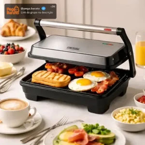 Grill E Sanduicheira Inox Antiaderente Torradeira 127v/220v - Imagem 1