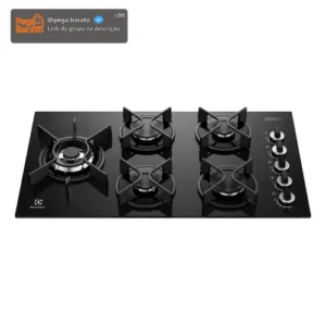 Cooktop 5 Bocas a Gás Electrolux Mesa Vidro Expert ChamaPrecisa e Grade Ferro Fundido (KE5GW) - Bivolt - Imagem 1